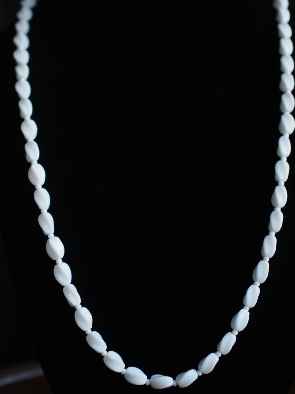 Vintage Milk Glass Necklace